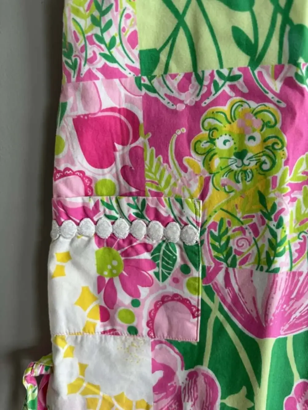 Lilly Pulitzer 3T Toddler Girls Classic Shift Patchwork Dress Lion Tulip Print